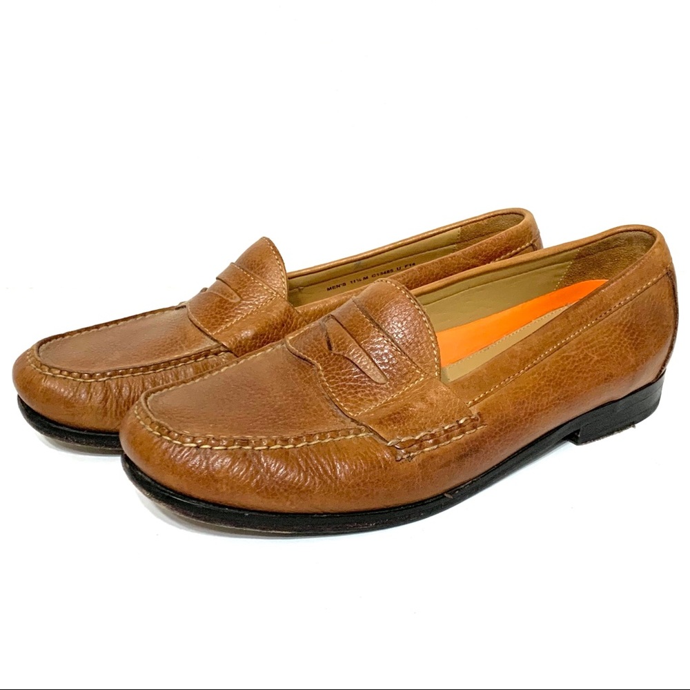 Cole Haan Mens Brown Leather Penny Loafers